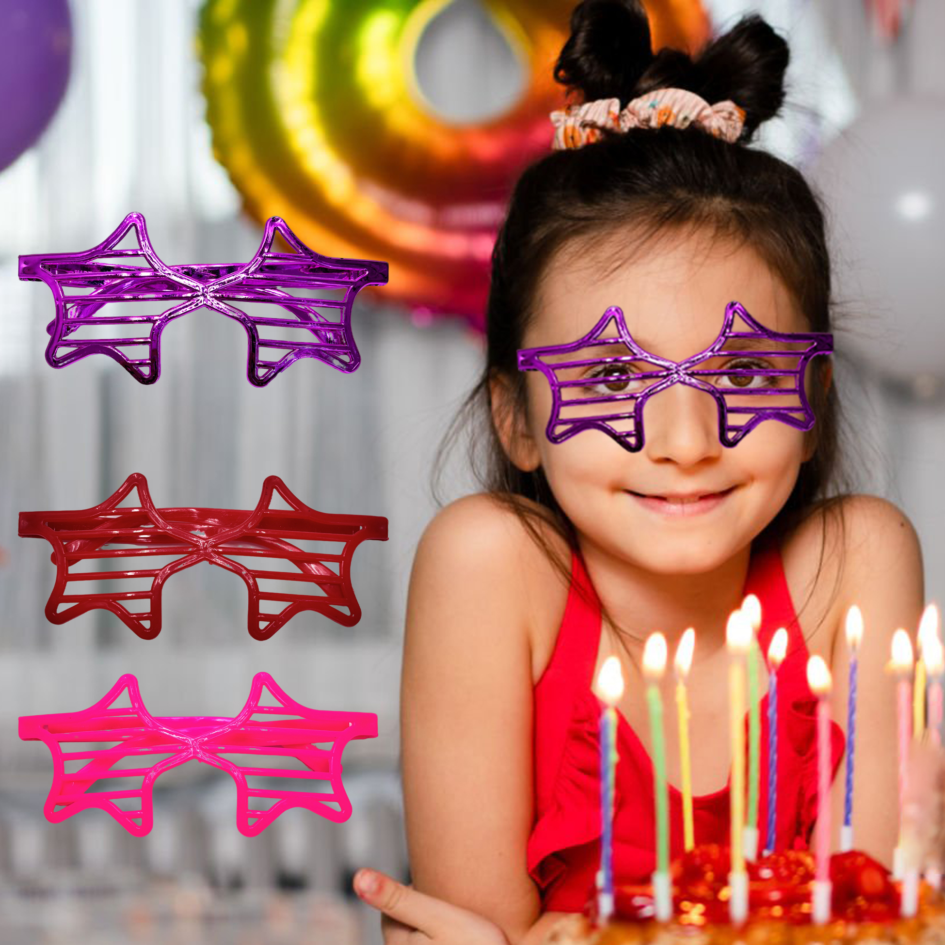Star-Shaped Purple Party Glasses