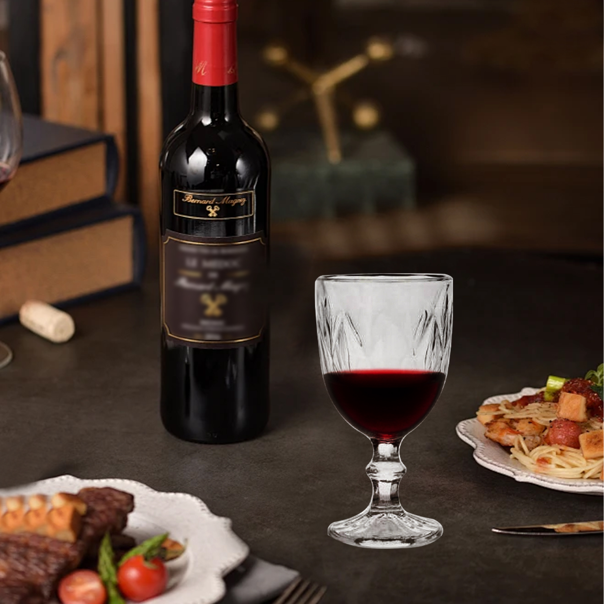 6-Piece Vintage-Cut Wine Glass Set
