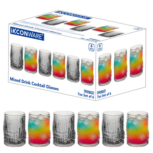 6-Piece Textured Maze-Pattern Glass Set
