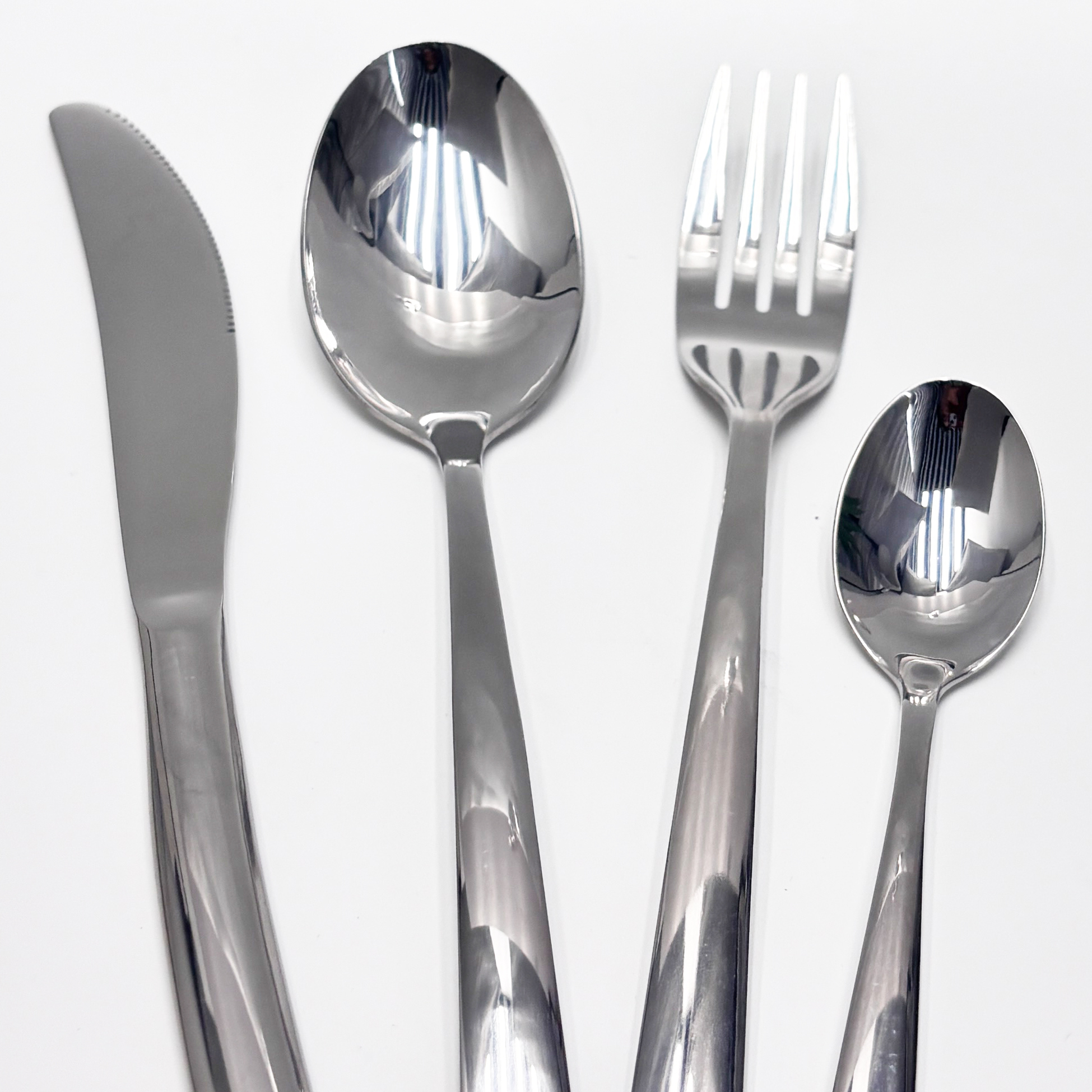 20-Piece Ribbed-Handle Stainless Steel Cutlery Set