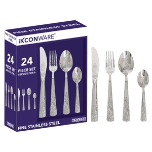 24-Piece Ornate Silver-Plated Cutlery Set