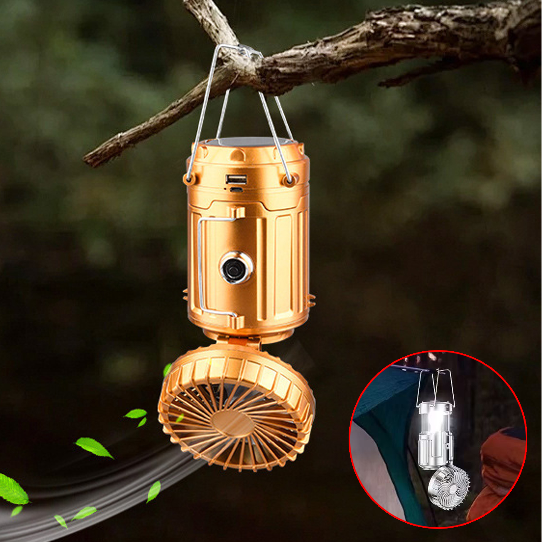 Multifunctional Solar Camping Fan Light