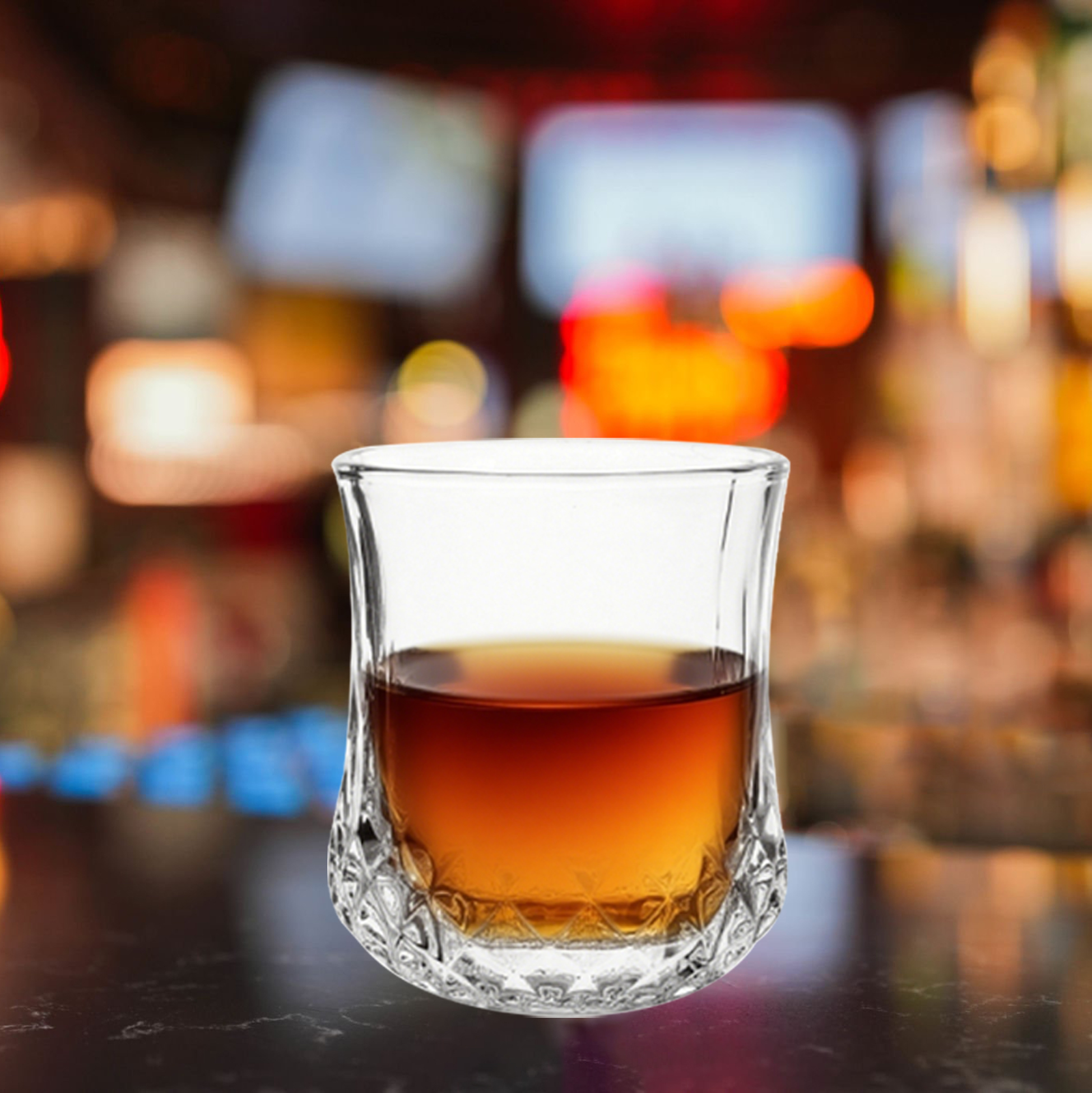 6-Piece Diamond-Cut Whiskey Glass Set