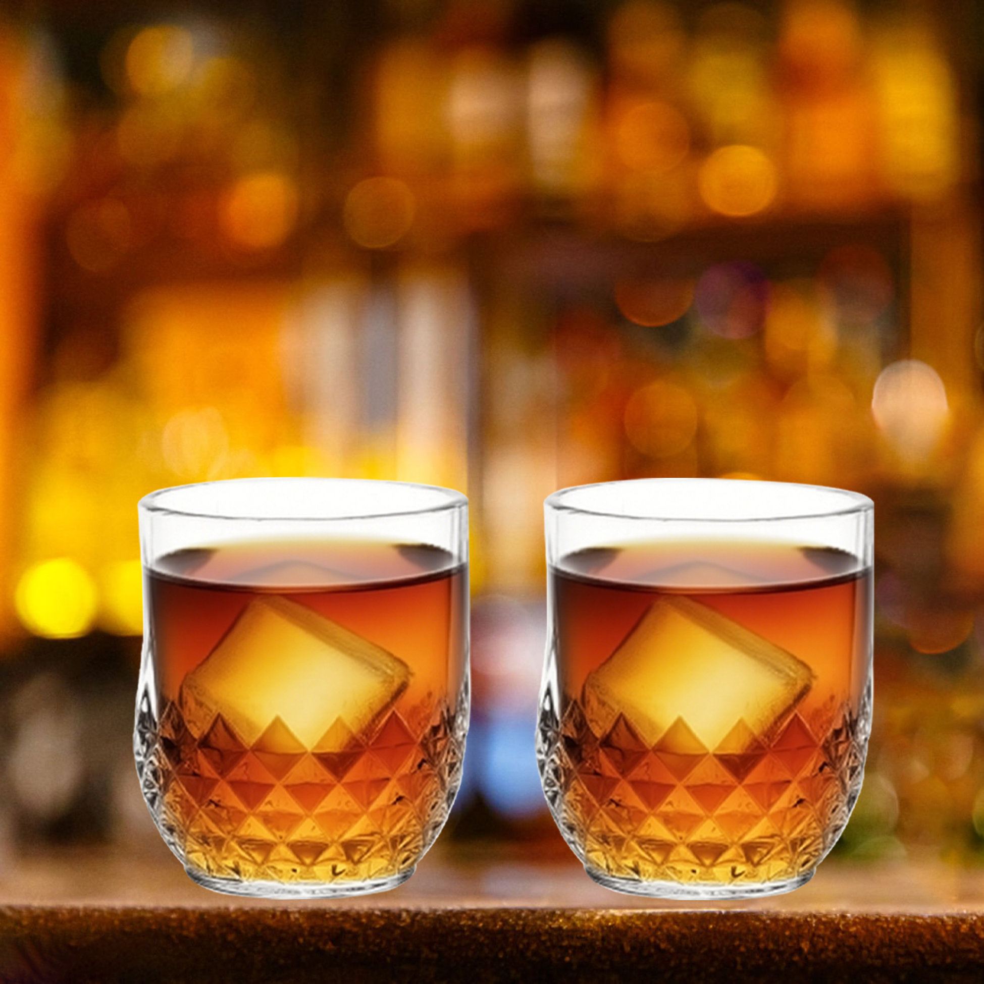 6-Piece Diamond-Patterned Whiskey Glass Set