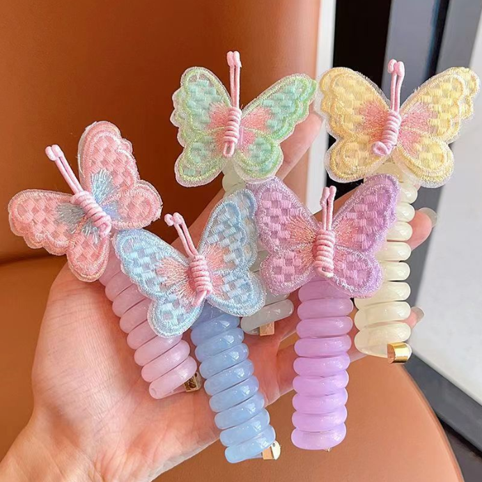 Butterfly-Embroidered Hair Scrunchie