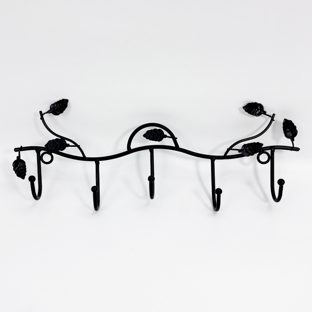 Floral Metal Wall Hook Rack