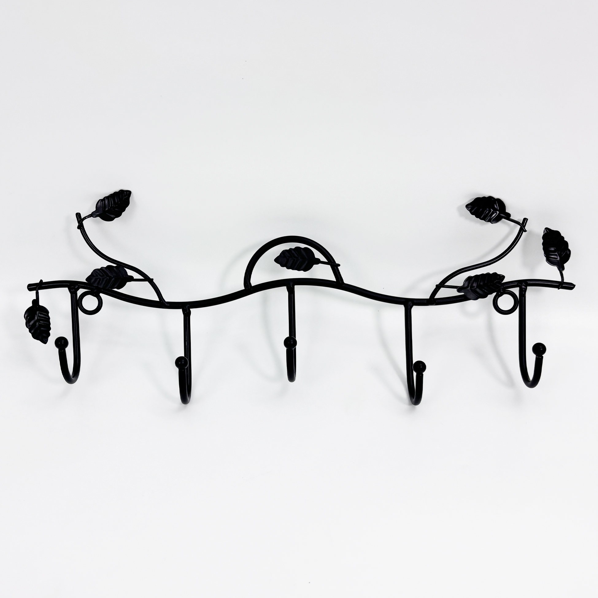 Floral Metal Wall Hook Rack