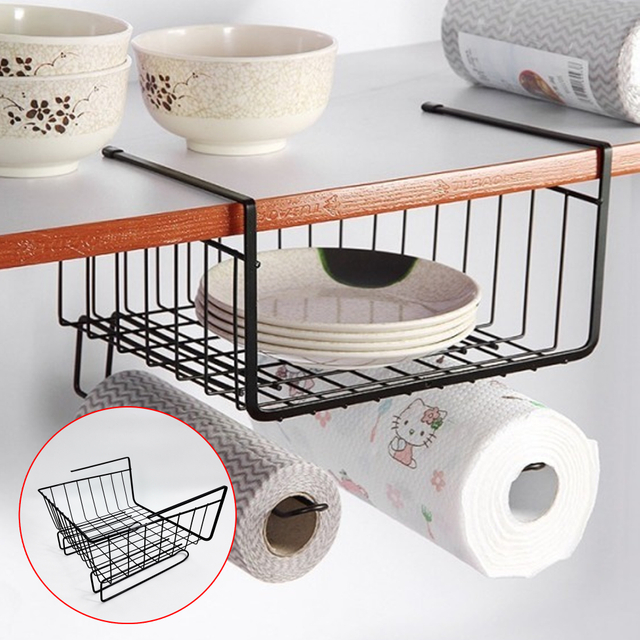 Black Metal Wire Storage Basket