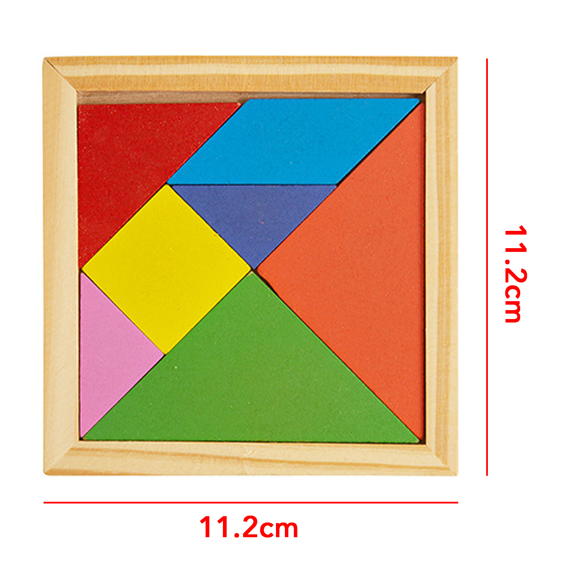 Wooden Tangram Puzzle Set Colorful Geometric Shape Puzzle