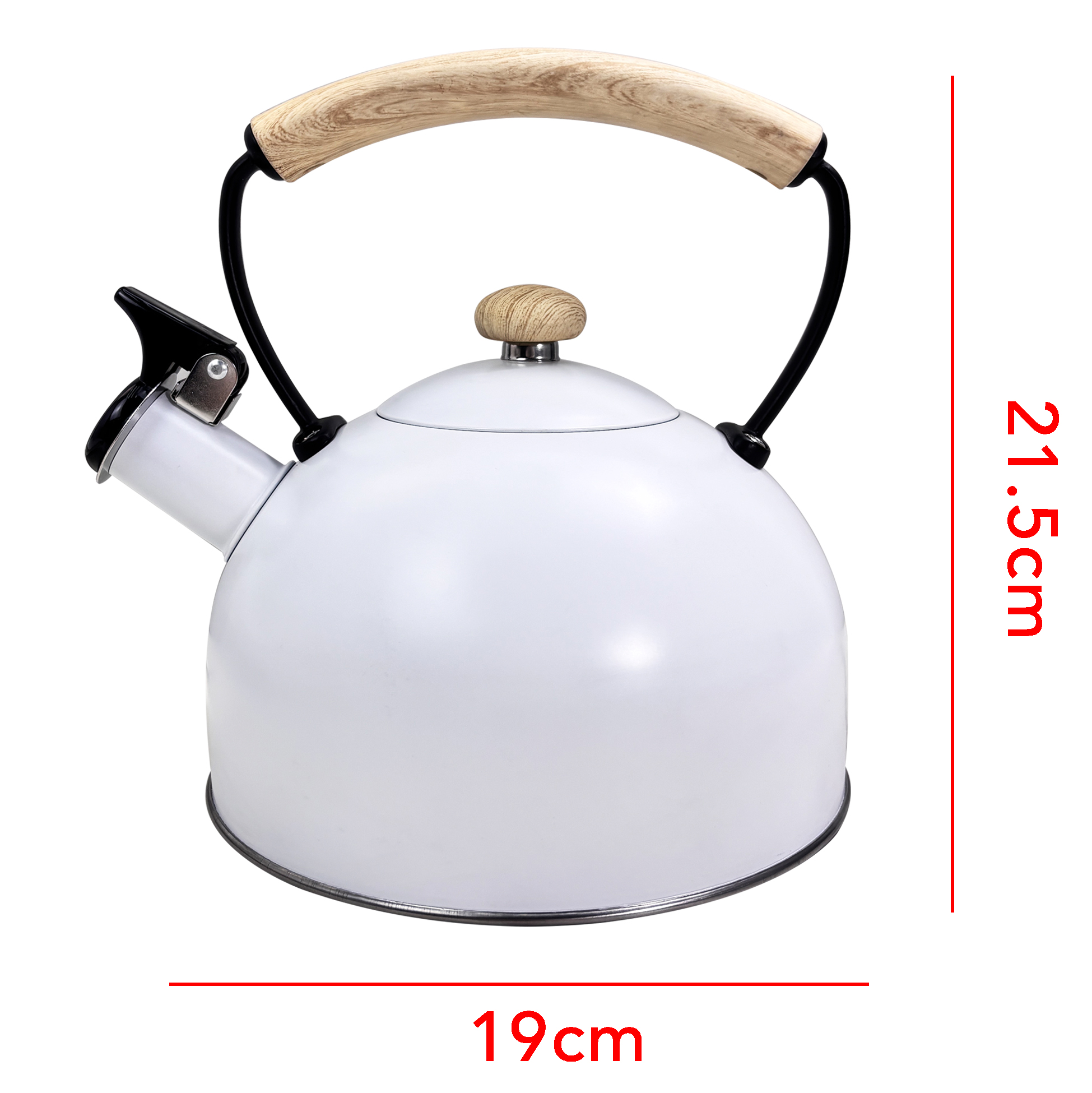 2.5L White Stainless Steel Kettle