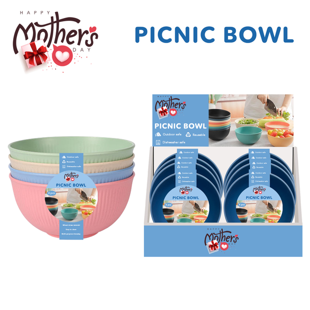 Ribbed Multi-color Plastic Serving Bowls Textured Plastic Dining Bowls