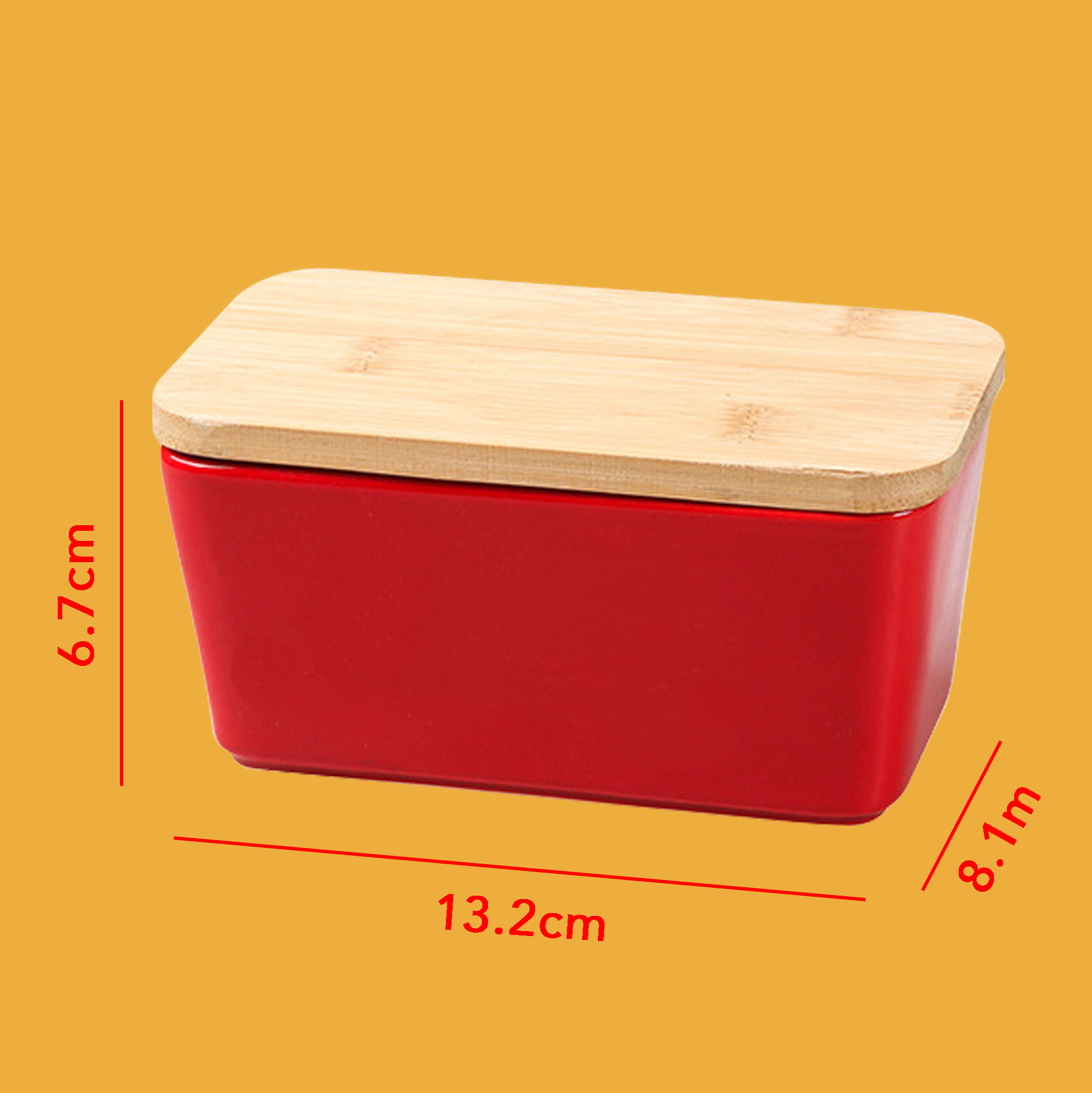 Set of 3 Plastic Butter Dish with Bamboo Lid Bamboo-capped Plastic Butter Container