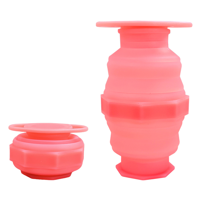 Pink Silicone Collapsible Water Bottle