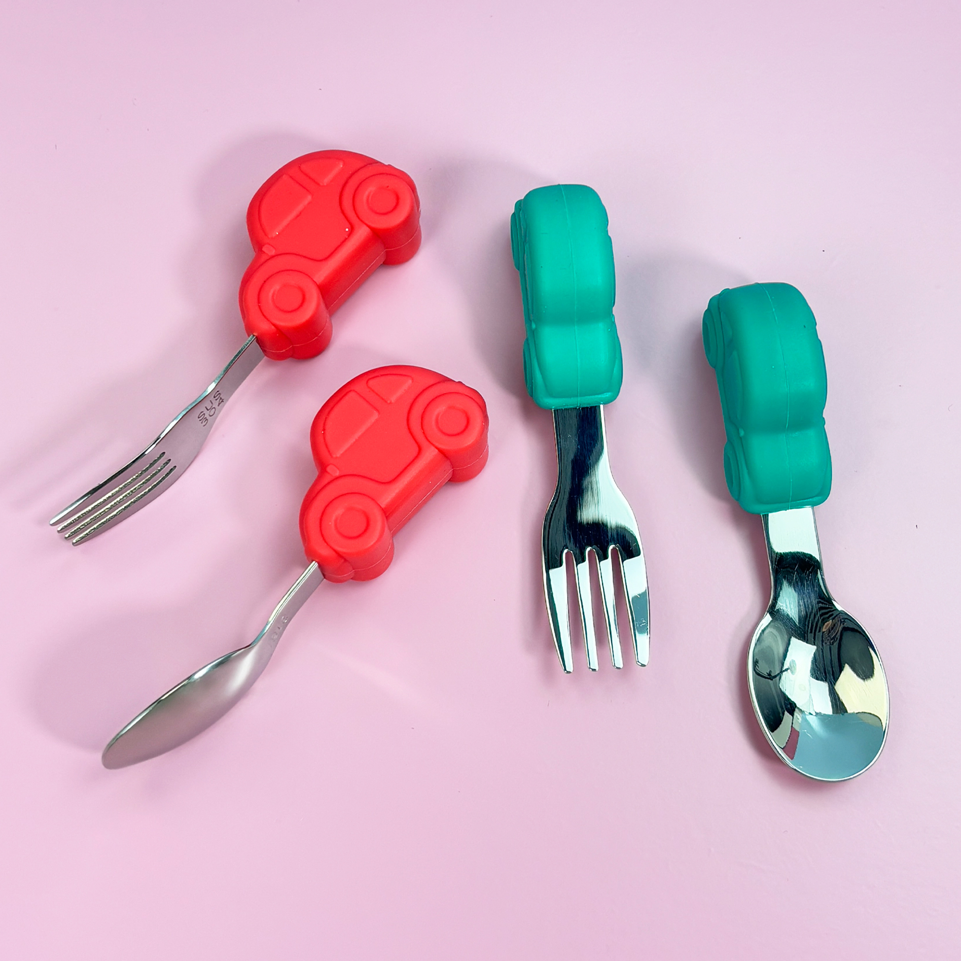 Kids’ Stainless Steel Fork And Spoon Set with Case