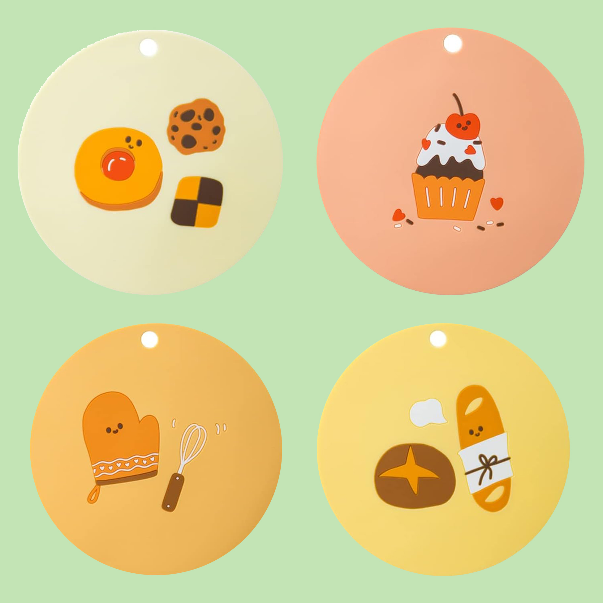 Set of 3 Silicone Insulation Pad Dining Table Mat Anti-Slip Coaster Anti-Slip Coaster Kitchen Accessories