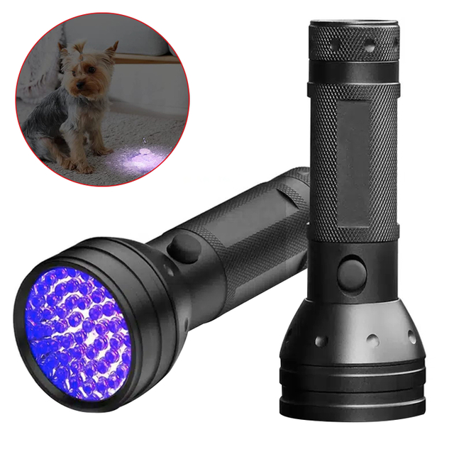 UV Flashlight 51 UV LED Flashlight Ultraviolet Blacklight Detector for Pet Urine Stains in Carpet