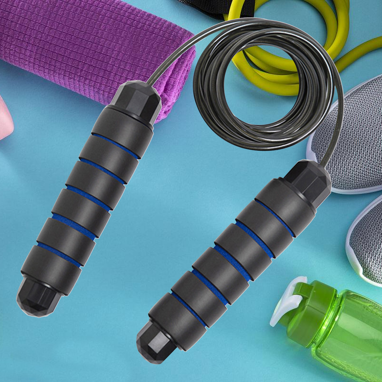 Professional Bearing 2.8M Length 4.5MM Diameter Steel Wire Fitness Weight-loss Exercise Adjustable Steel Wire Skipping