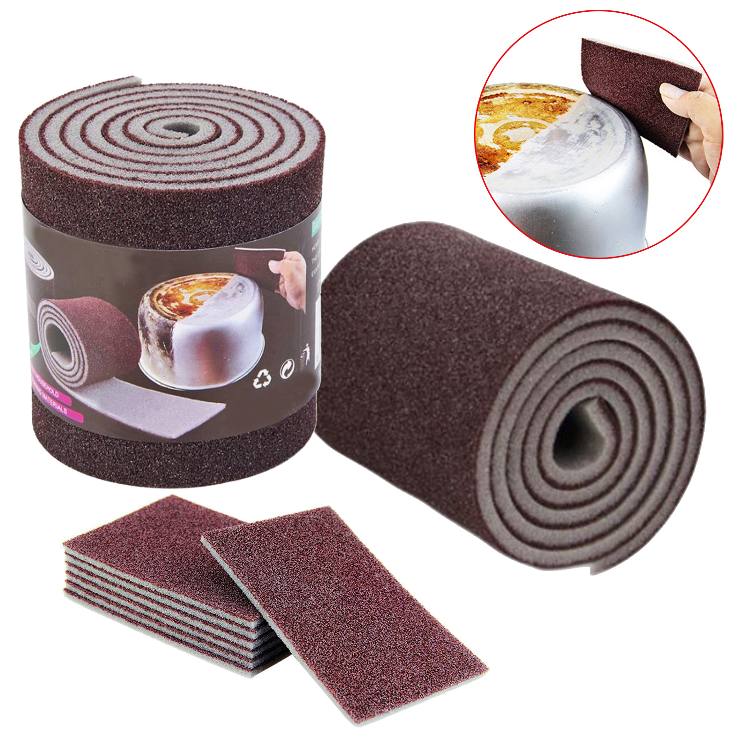 Cleaning Sponge Kitchen Sponge Eraser for Pan Pot Dish Sponges Kitchen Utensils Emery Sponge Cleaning Sponge Carborundum Household Cleaning Tools