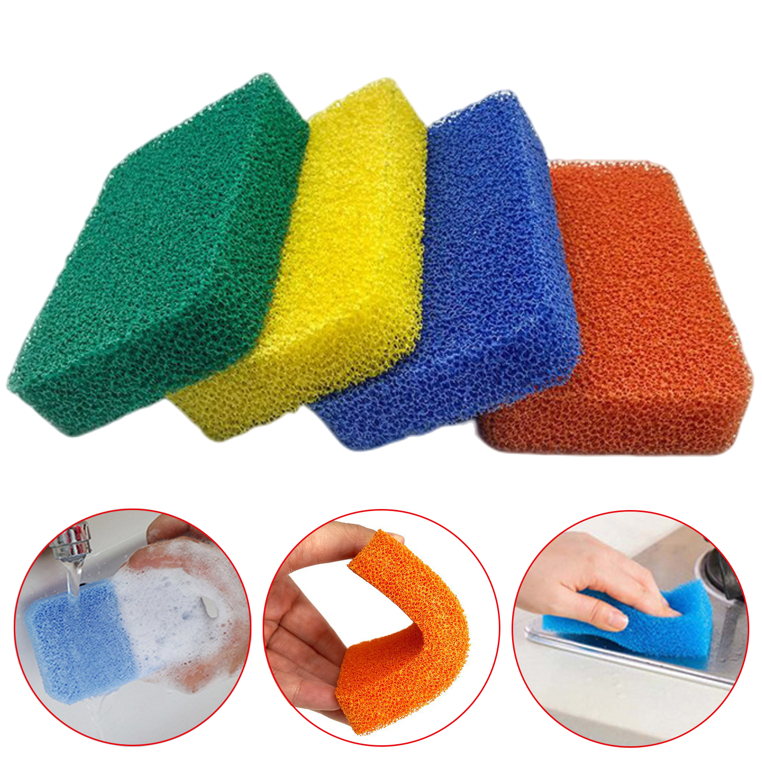 Clean Silicone Scrubber Colored Sponge Silicone Sponge Scouring Pad Reusable And Dishwashing Silicone Brush