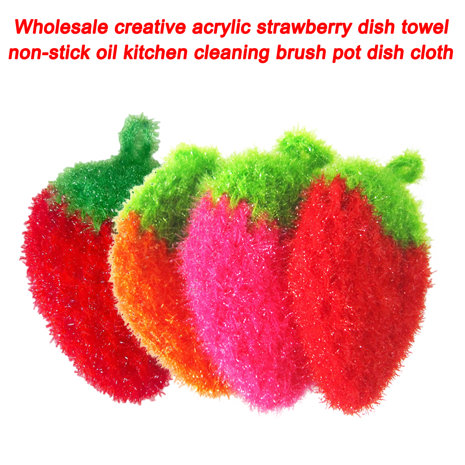 Dish Towel Non-stick Oil Kitchen Cleaning Brush Pot Dish Cloth Creative Strawberry