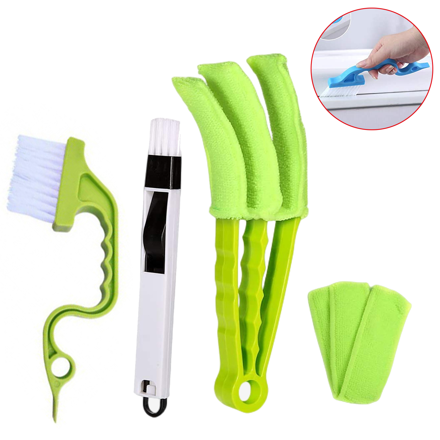 Window Cleaner Brush Household Groove Gap Cleaning Tools Microfiber Duster for Blind Baseboard