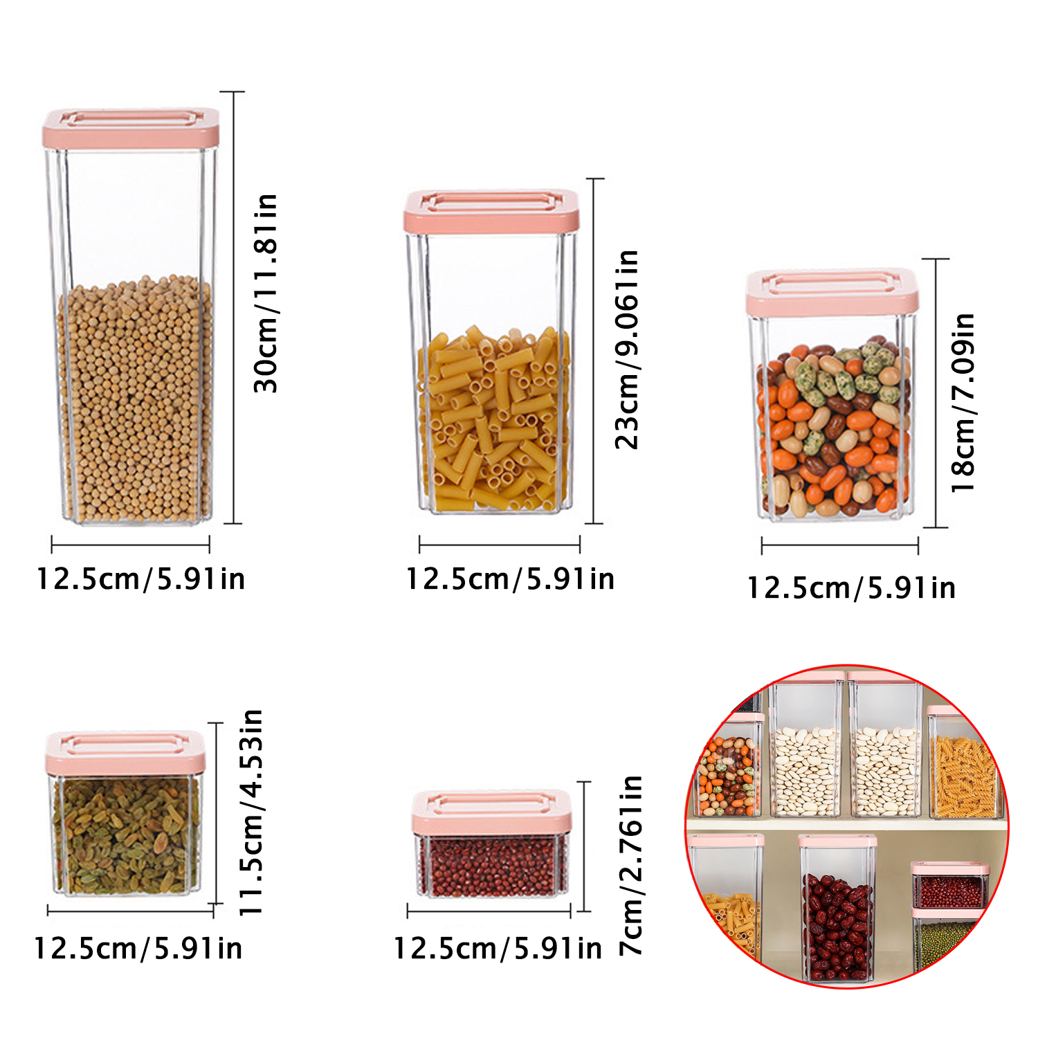 Kitchen Storage Bottles Jar Airtight Canister With Lid Candy Food Jar Container Bottle Coffee Bean Pasta Grain Oatmeal Jar