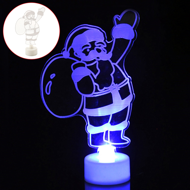 LED Christmas Decoration Night Lights Flashing Christmas Santa Claus Snowman Xmas Tree Lights Lamp Ornament