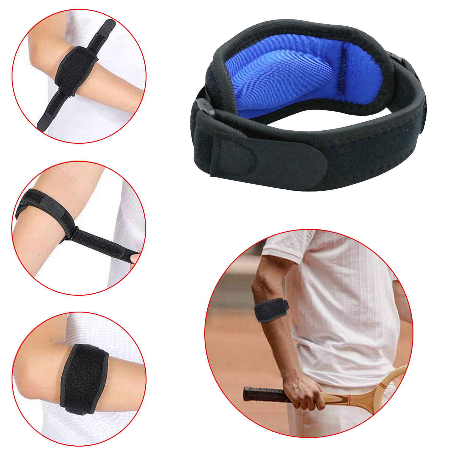 Unisex Outdoor Sports Elbow Protection Tennis Badminton Breathable Pressure Adjustable Open Sports Protector