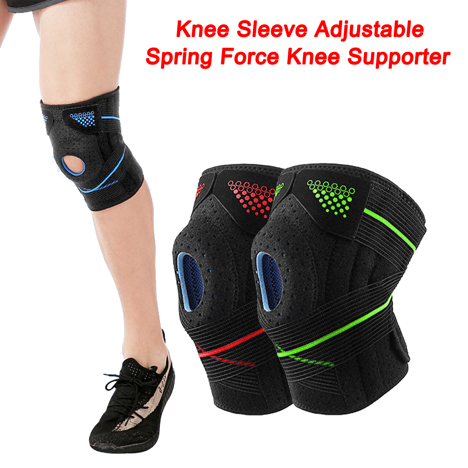 Knee Supporter Sports Knee Brace Knee Sleeve Adjustable Spring Force Knee Supporter Sports Knee Brace