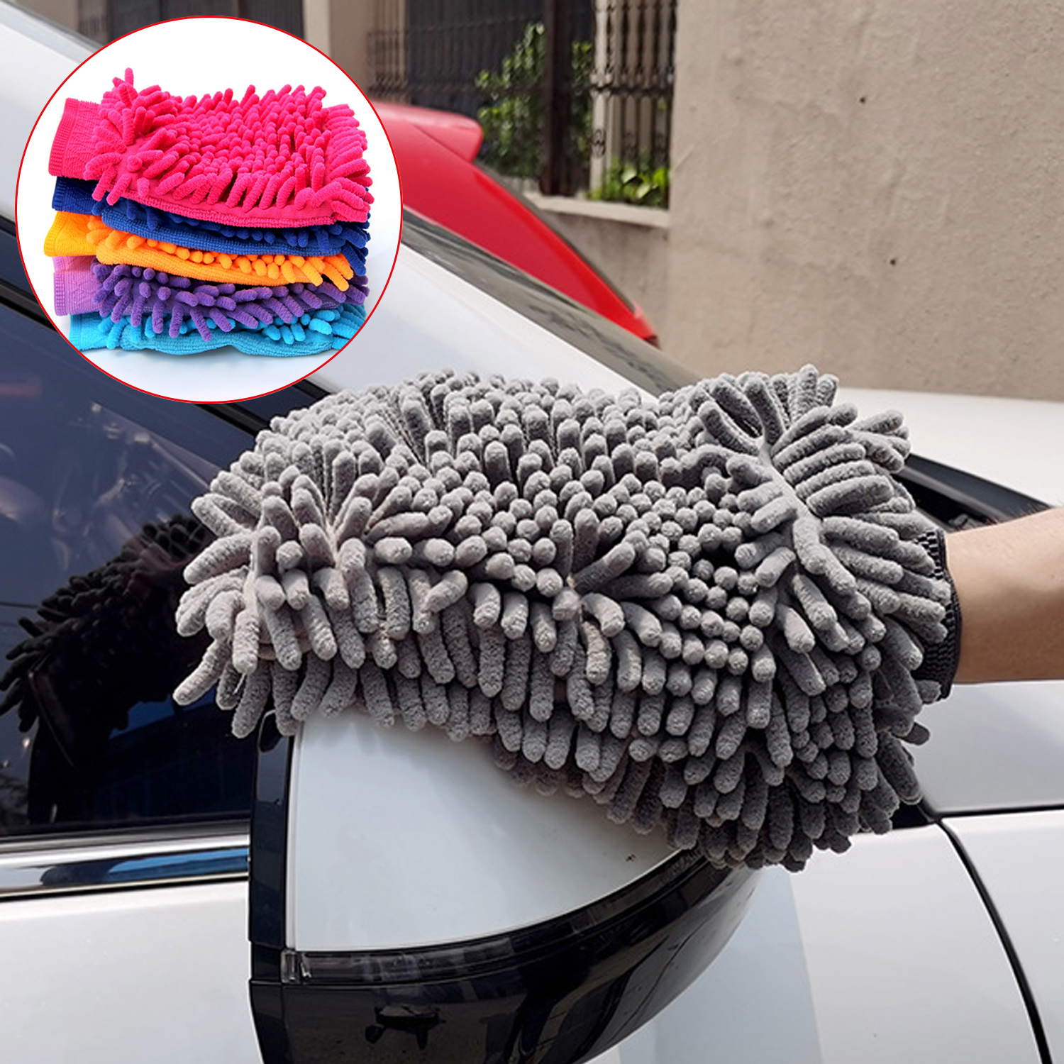 Car Wash Mitt Glove Microfiber Waterproof Car Cleaning Automotive Chenille wash glove