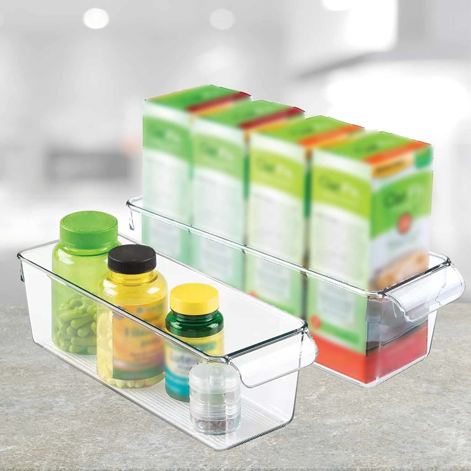 Can Organizer Storage Box Fridge Organizer PET Transparent Soda Beverage Bottle Holder Kitchen Cabinet Storage Rack Container