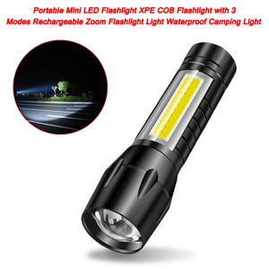 Portable Mini LED Flashlight with 3 Modes Rechargeable Zoom Flashlight Light Waterproof Camping Light