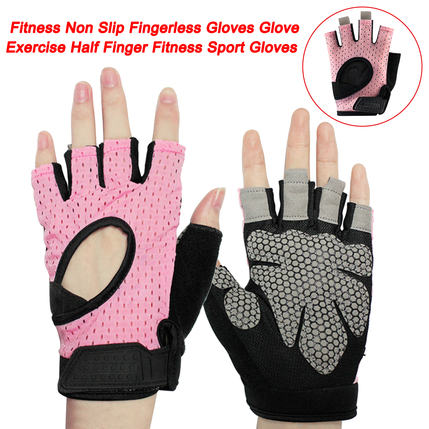 Fitness Non Slip Fingerless Gloves Weightlifting Men Women Glove Exercise Half Finger Fitness Sport Gloves