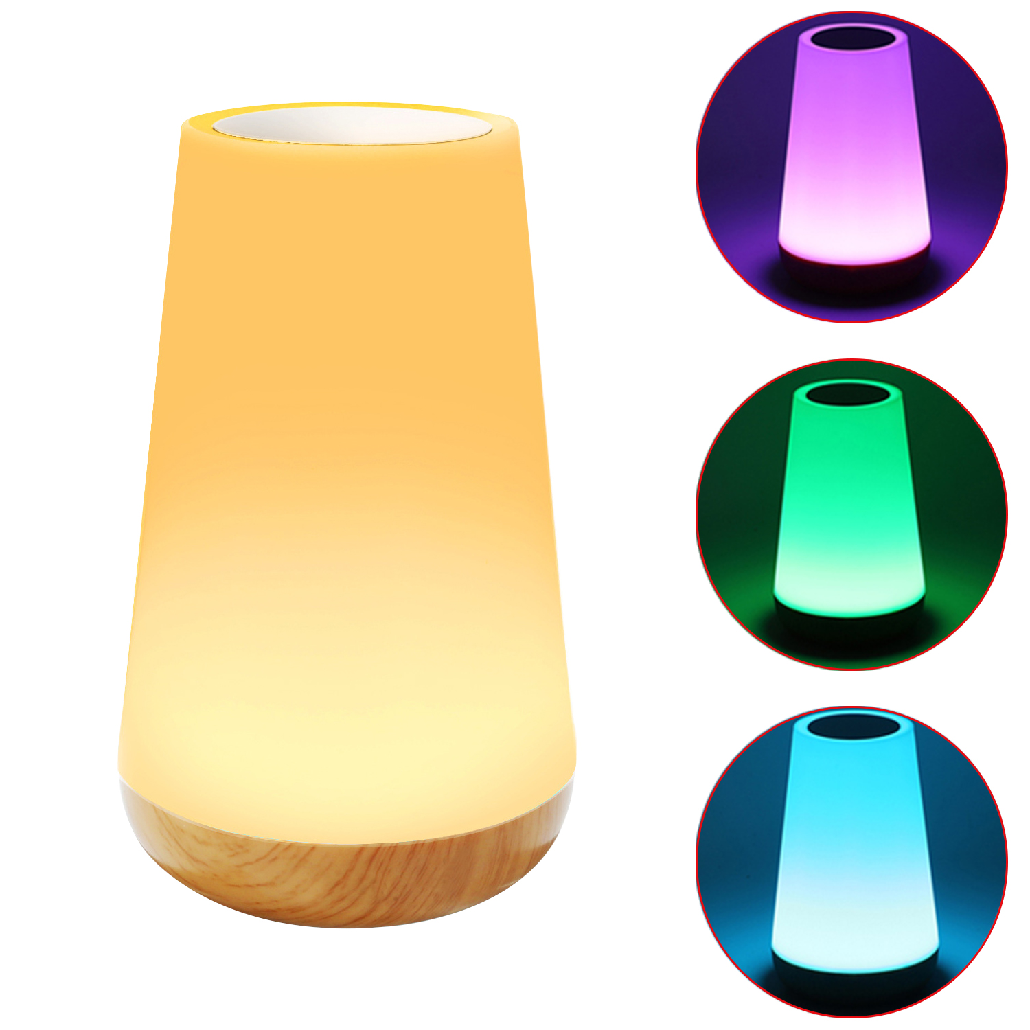 Night Light RGB Remote Control Touch Dimmable Lamp Portable Table Bedside Lamps USB Rechargeable Night Lamp