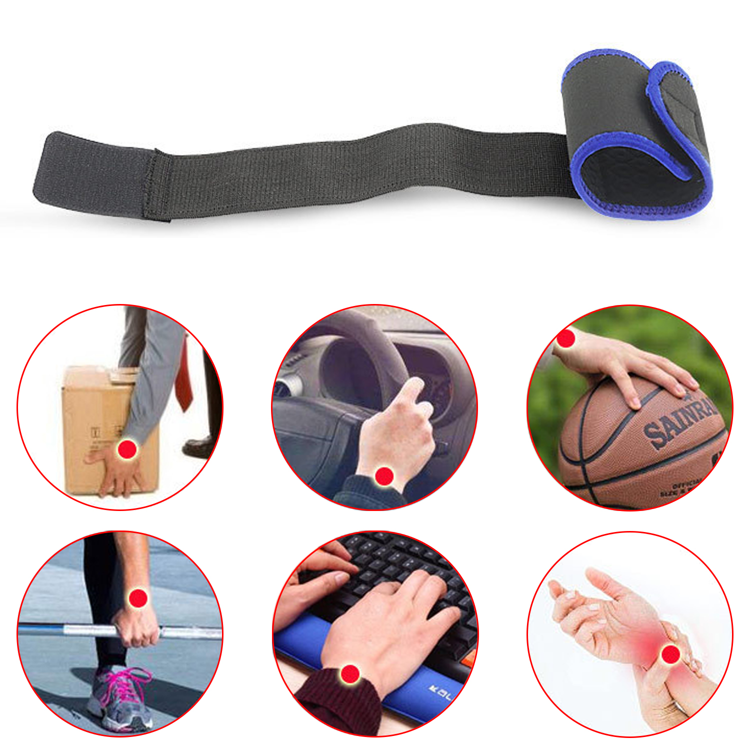High Resistance Comfortable Weightlifting Straps Gym Weight Lifting Wrist Wrap Wrist Sports Elastic Bandage Compression Wrist Wrap Anti-sprain Wrap