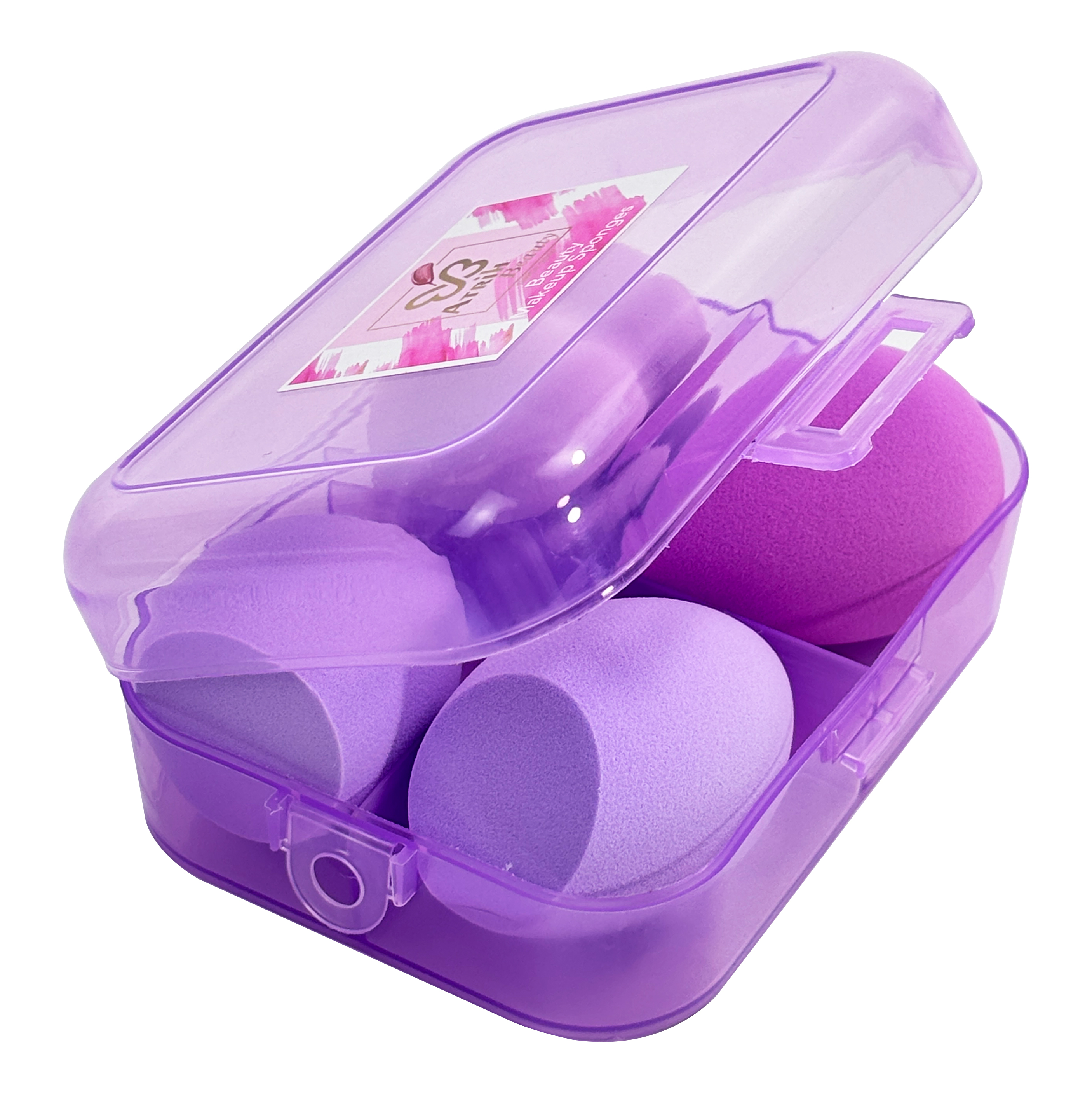4 Makeup Sponges with 1 Storage Box