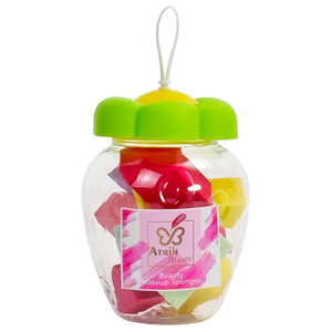10 Makeup Sponges with 1 Storage Jar