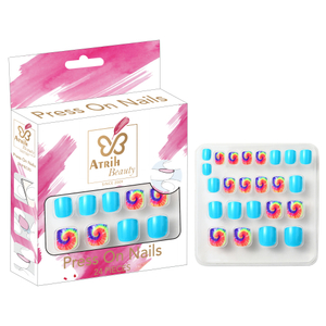 24-Piece Glue-On Fake Nails Set with Elegant Gift Box
