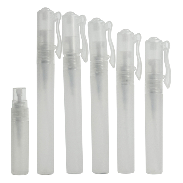 Frosted Plastic Pen-Style Perfume Spray Bottle with Clip