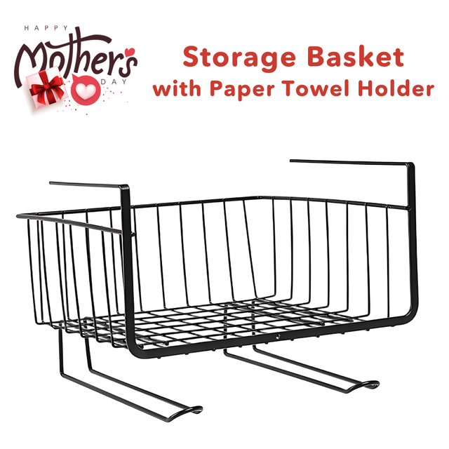 Black Metal Wire Storage Basket