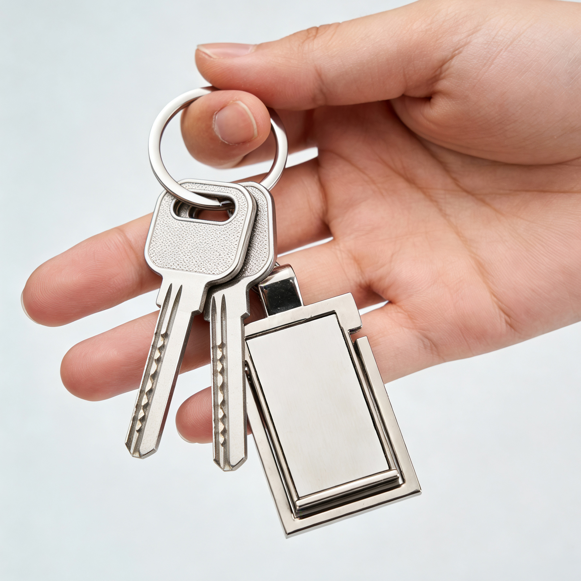 Multi-function Keychain Phone Stand Stainless Steel Keyring Stand