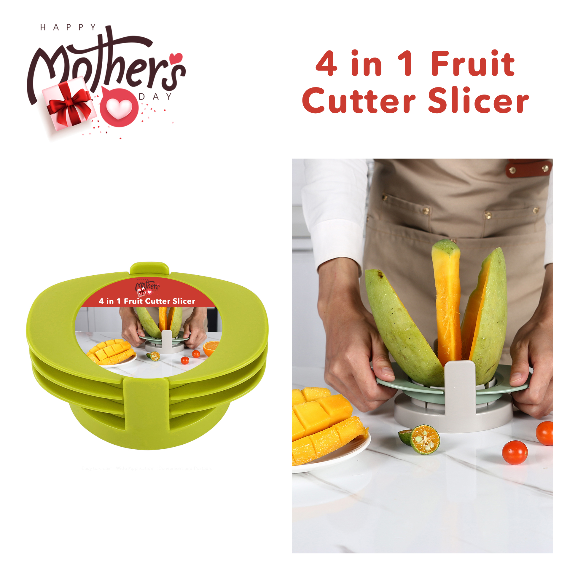 Mother's Day Gifts 4-in-1 Fruit Cutter Slicer