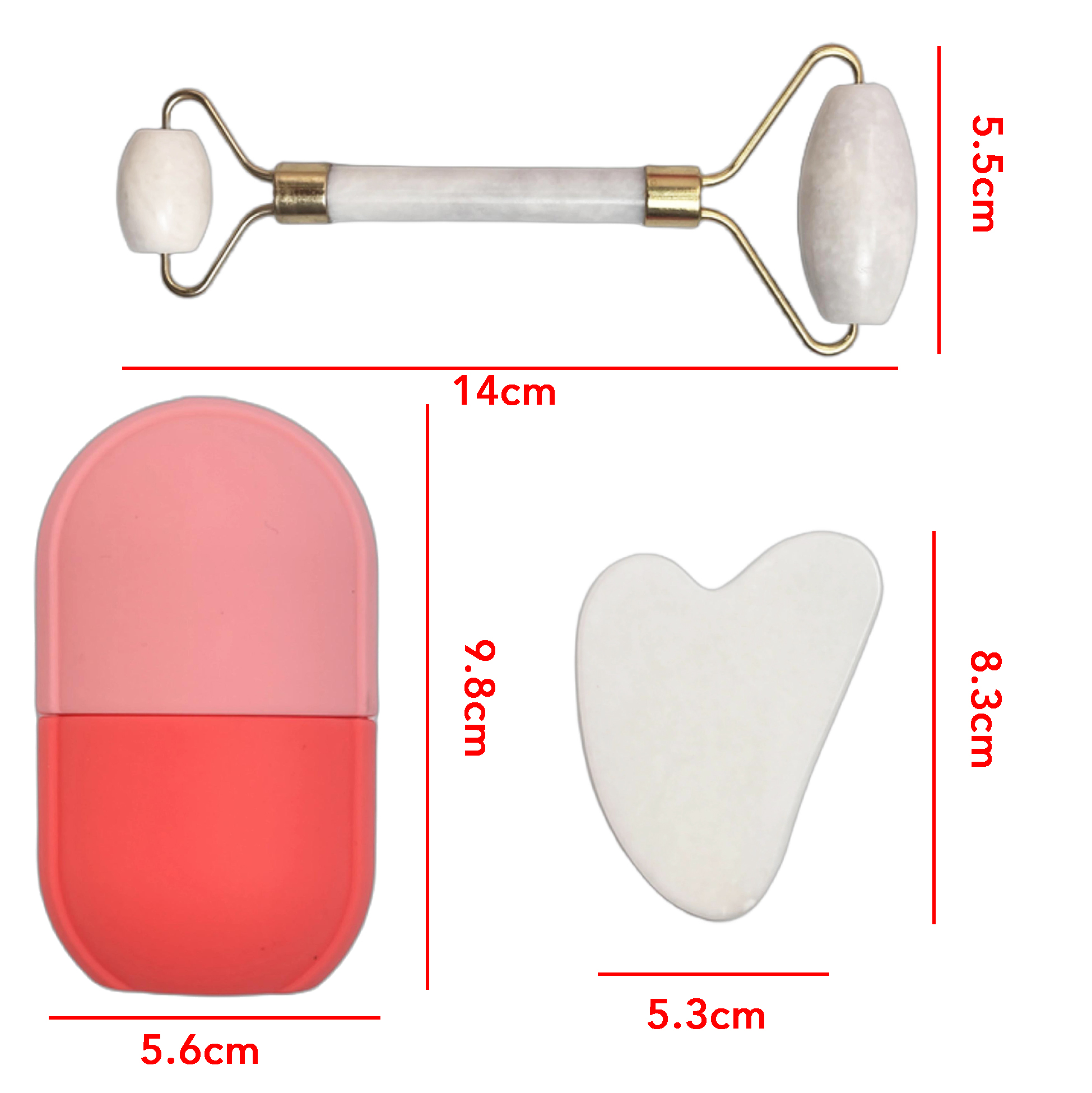 Set of 3 Facial Ice Massage Tools with Guasha
