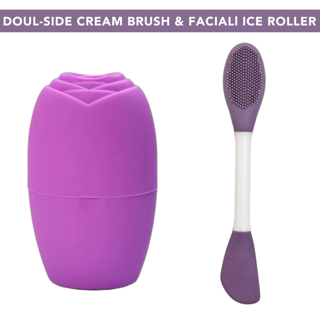 Dual-Side Cream Brush & Facial Ice Roller