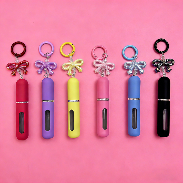 Bow Charm Perfume Atomizer Keychain