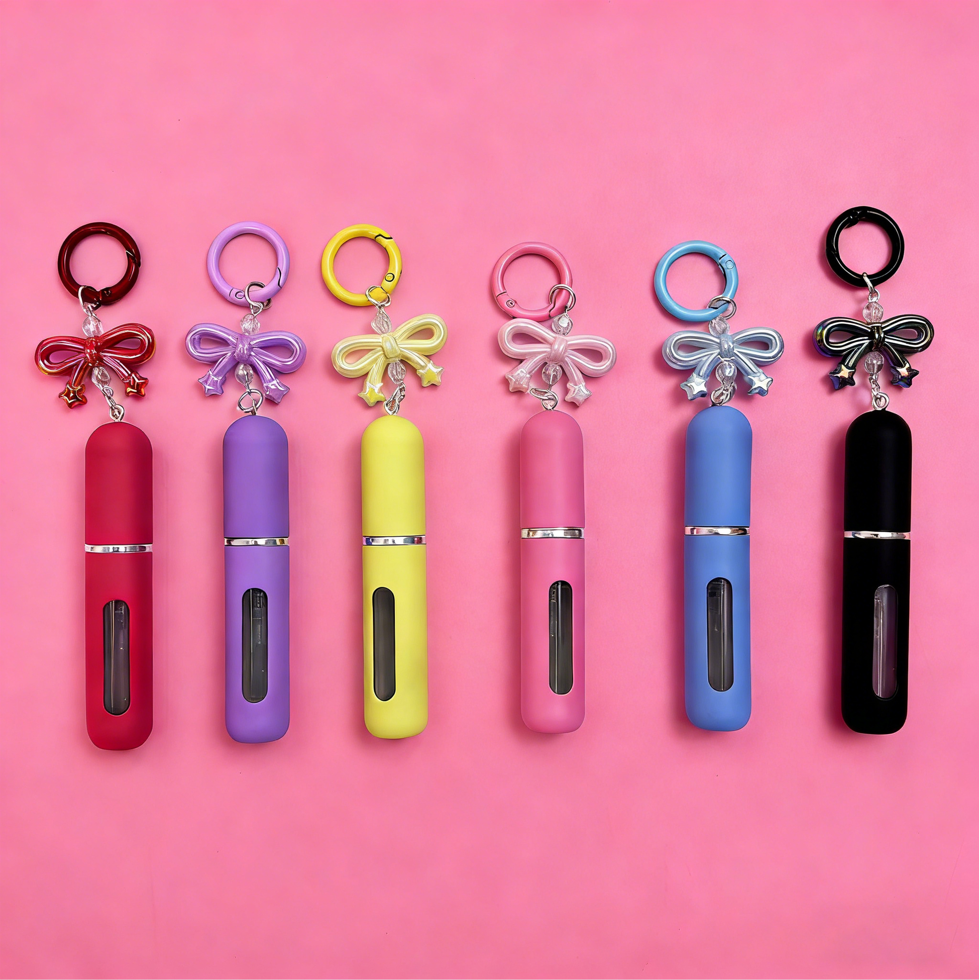Bow Charm Perfume Atomizer Keychain