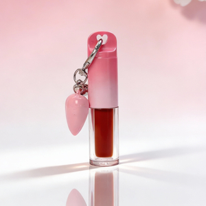 Heart Charm Lip Gloss Keychain Portable Refillable Lip Gloss Dispenser