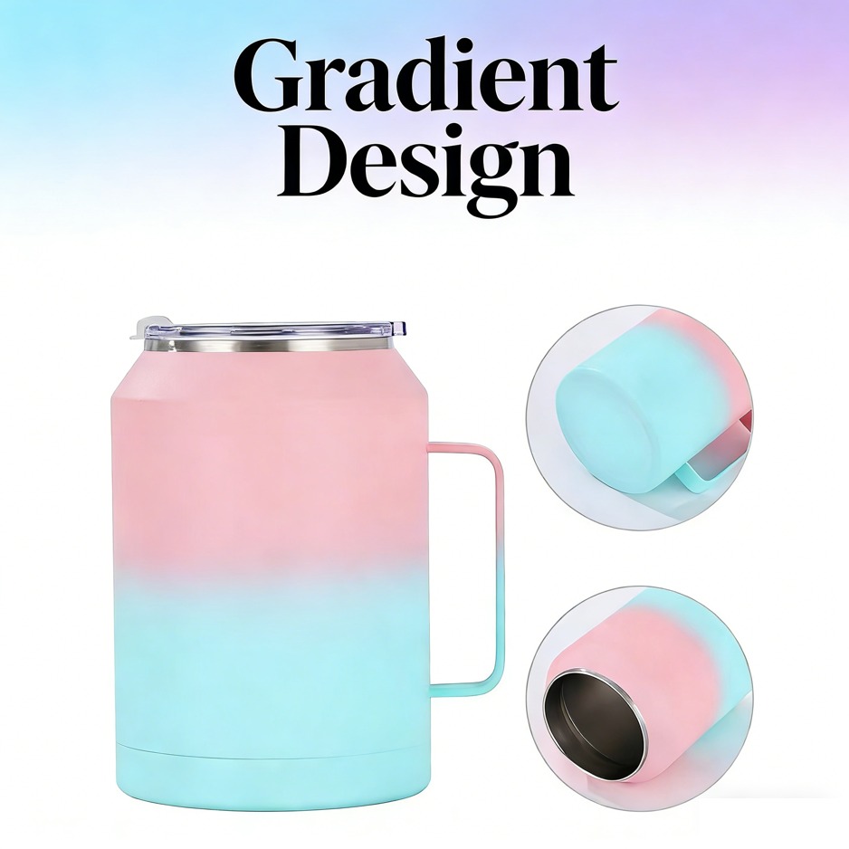 40oz Insulated Can Cooler Mug Gradient Design Travel Mug