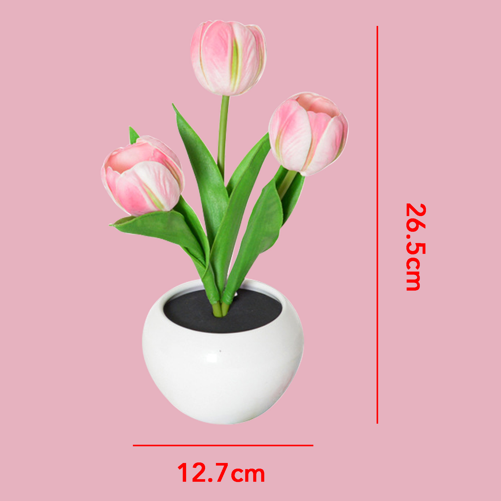 LED Light-up Artificial Tulip Flower Arrangement Artificial Tulip with Built-in LED Lights
