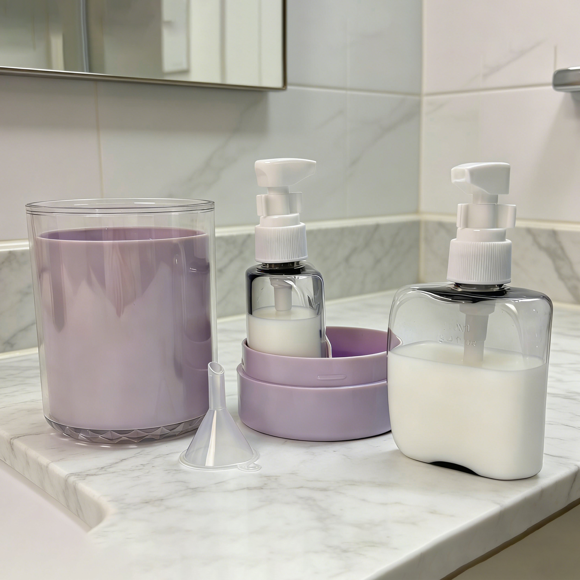 2-in-1 Lavender Travel Bottle Set Funnel-included Toiletry Dispenser Kit
